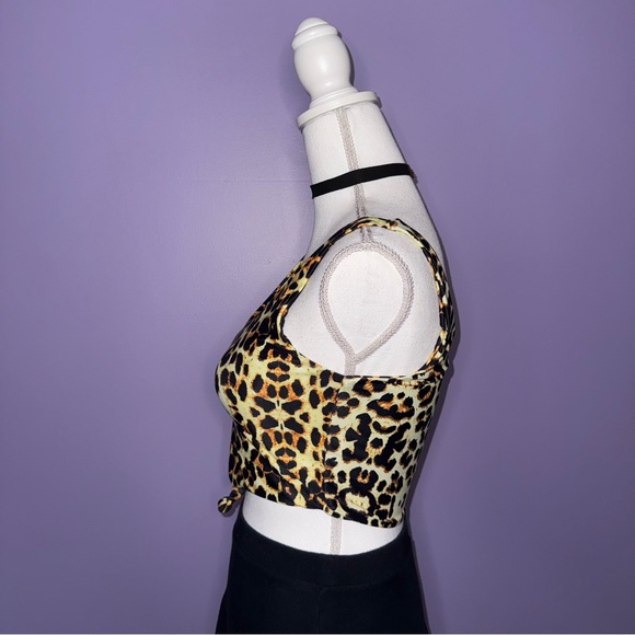 NEW Zaful Leopard Print Scoop Neck Knotted Tankini Top - Picture 10 of 16